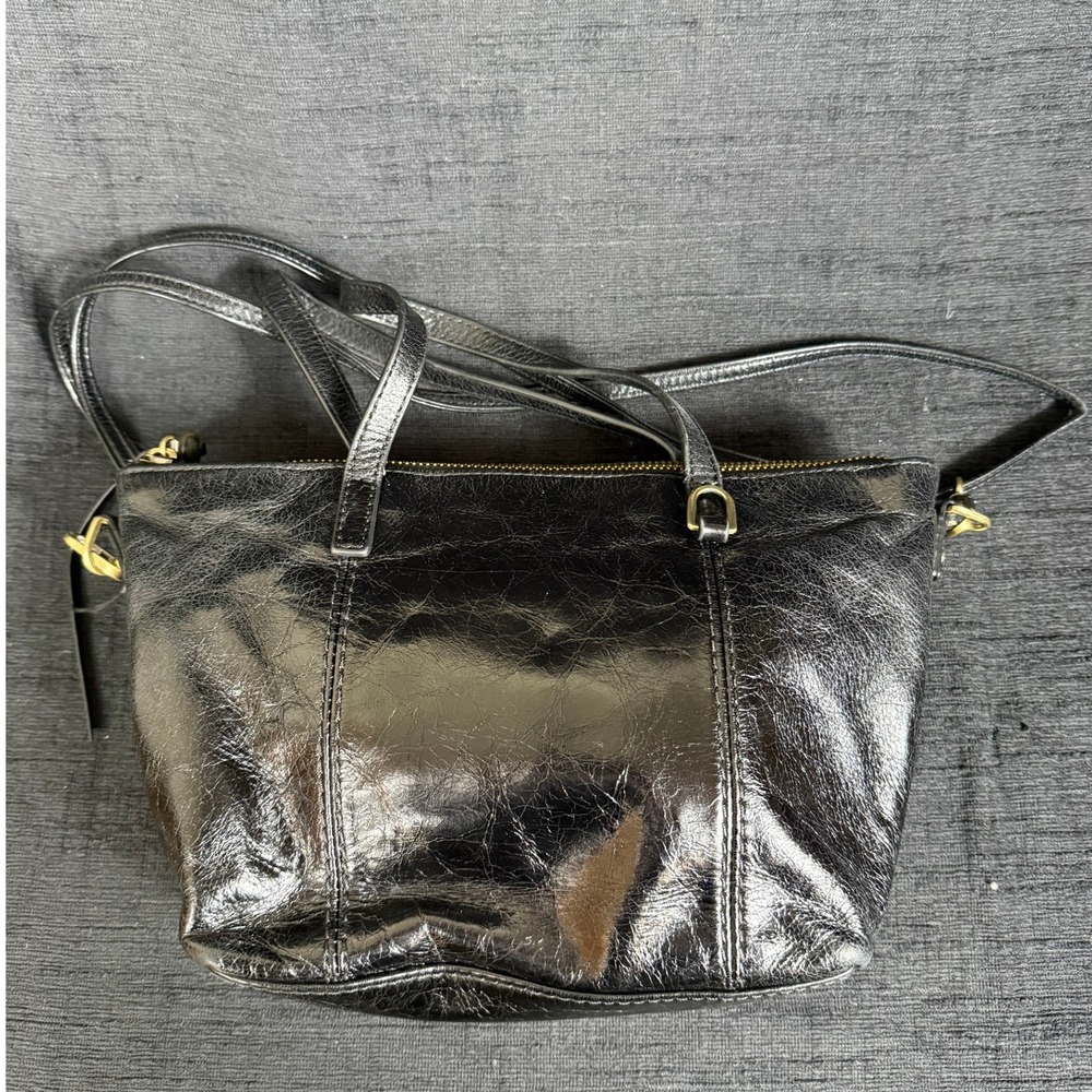 HOBO Kingston Mini Genuine Leather Black Top Zip Mini Tote Crossbody Bag